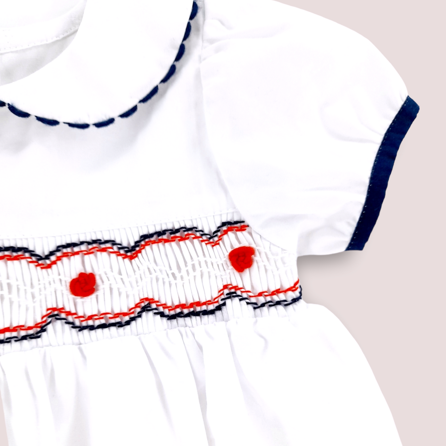 STYLE MARTA White Hand Smocked Toddler Girl Dress