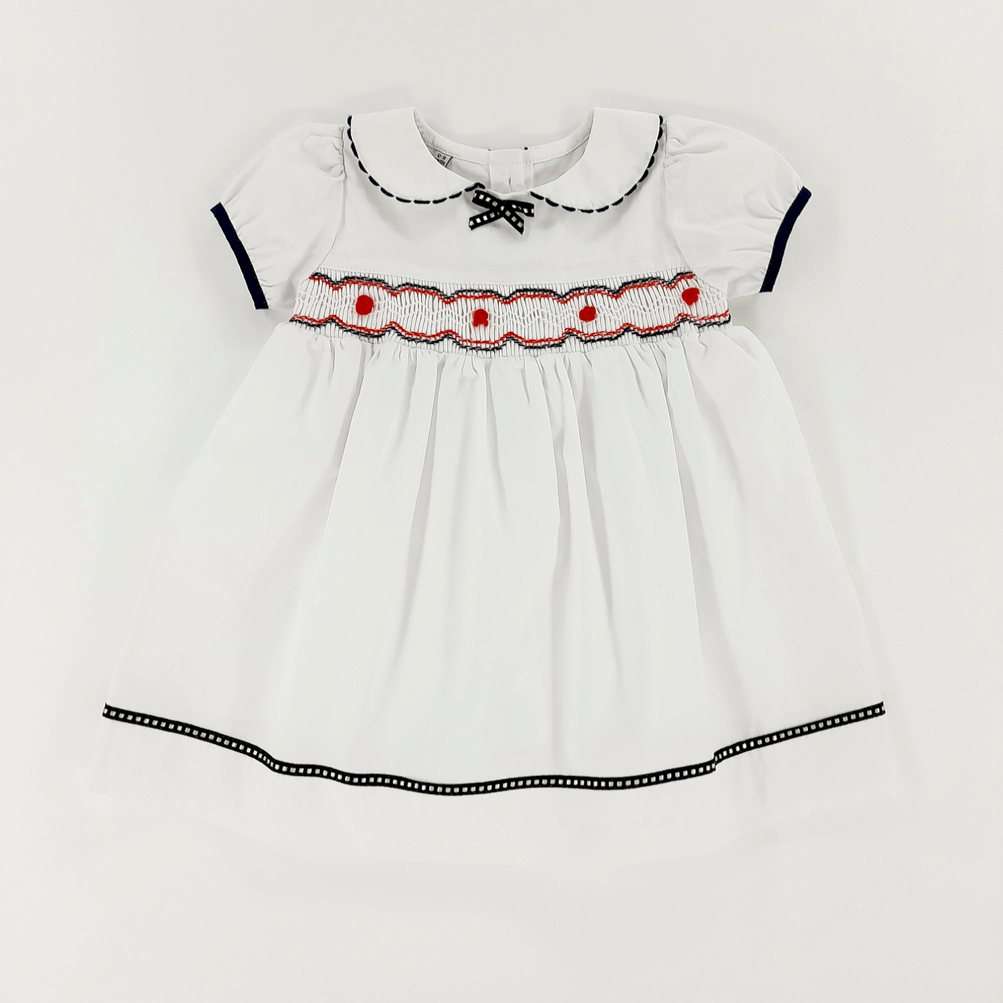 STYLE MARTA White Hand Smocked Toddler Girl Dress