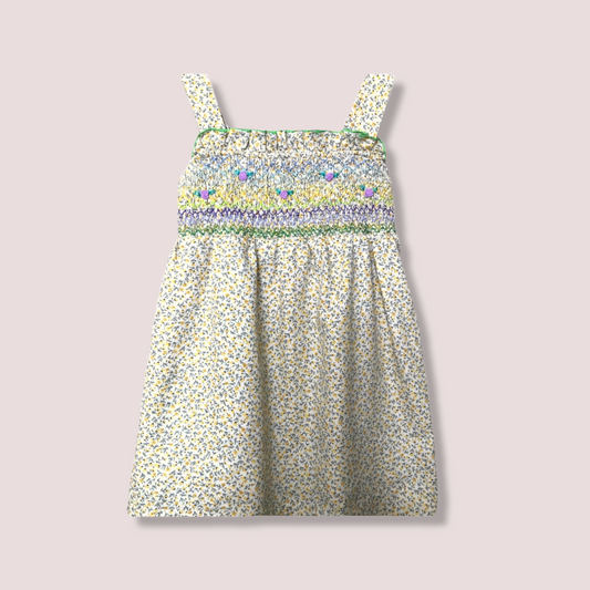 STYLE LARA Yellow Floral Toddler Girl Dress