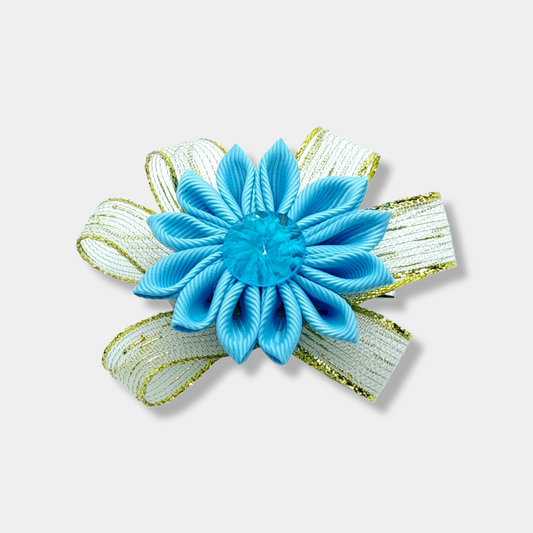BLUE flower hair clip